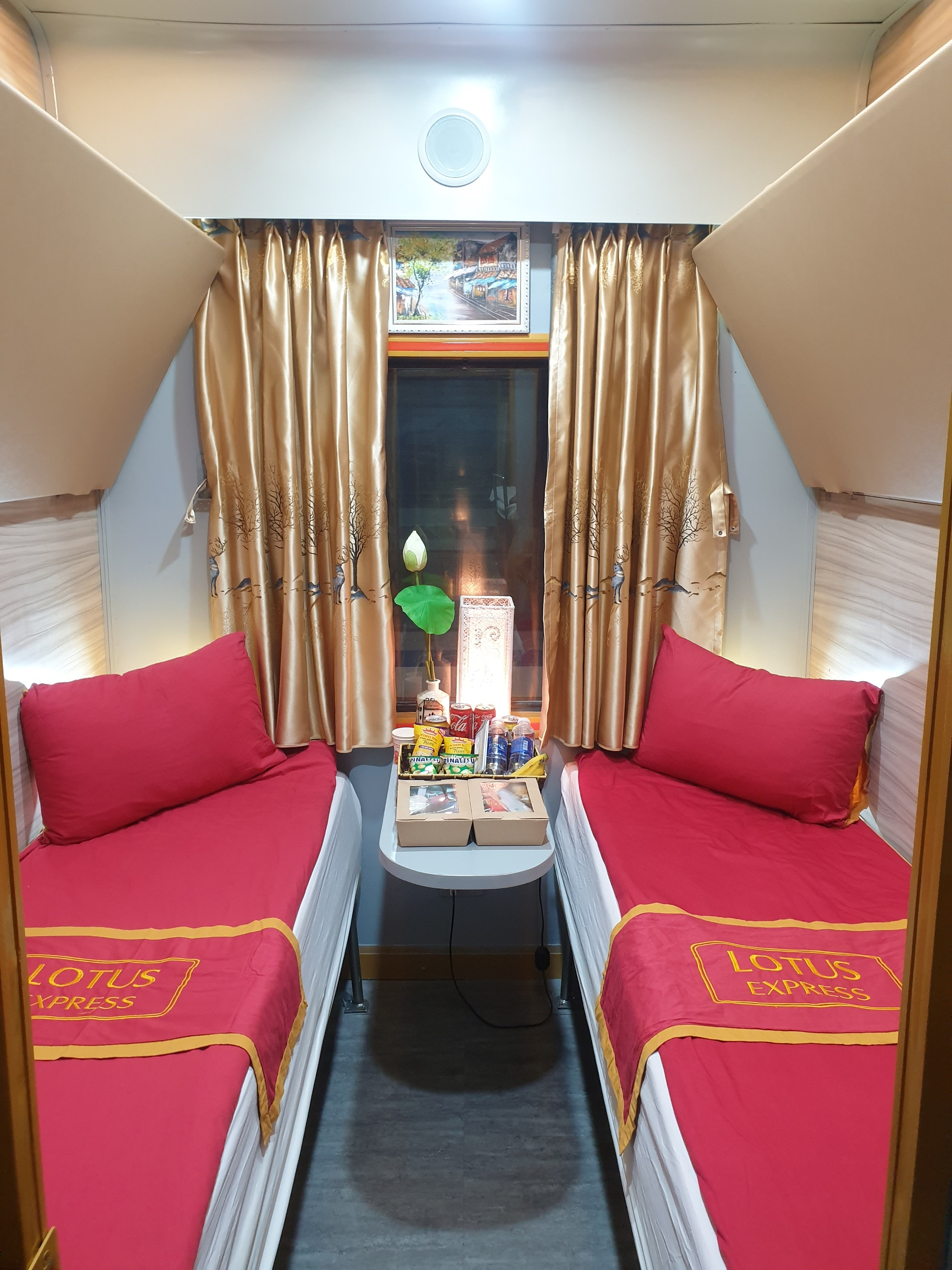 Ninh Binh - Dong Hoi in VIP 2 berth-cabin Lotus train service on SE19 (22h00 – 06h02) - Price per person not per cabin